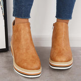 Avrielle – Womens Platform Ankle Boots With Zip