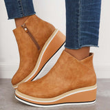 Avrielle – Womens Platform Ankle Boots With Zip
