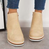 Avrielle – Womens Platform Ankle Boots With Zip