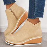 Avrielle – Womens Platform Ankle Boots With Zip