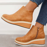 Avrielle – Womens Platform Ankle Boots With Zip