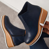 Avrielle – Womens Platform Ankle Boots With Zip