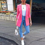 Stacey - Elegant Long Blazer Double Button