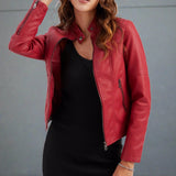 Valery – Classic Faux Leather Jacket for Women