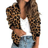 Kaelirra - Womens Leopard Print Bomber Jacket With Zip