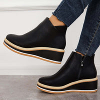 Avrielle – Womens Platform Ankle Boots With Zip