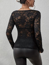 Elaraine – Women Lace V Neck Blouse
