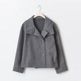Women’s Short Coat – Double-Breasted with Buttons