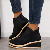 Avrielle – Womens Platform Ankle Boots With Zip