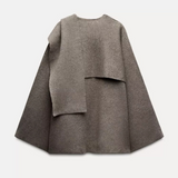 Liorenne – Wool Blend Asymmetric Poncho For Women