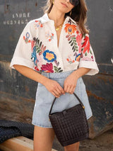 Feloura - Floral Print Short Sleeve Shirt