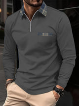 Emeric – Long Sleeve Polo Shirt with Zip Collar
