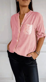 Hellen - Sparkle Womens Blouse With Sequin Pocket