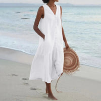 Julian – Summer V Neck Womens Midi Dress