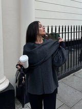 Emmeline – Women’s Asymmetrical Wool Poncho