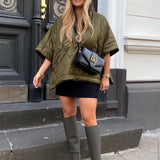 Kelira – Women’s Army Green Zip Quilted Jacket