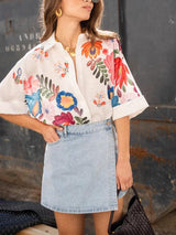 Feloura - Floral Print Short Sleeve Shirt