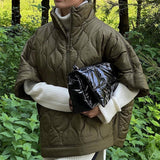 Kelira – Women’s Army Green Zip Quilted Jacket