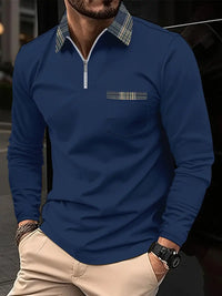 Emeric – Long Sleeve Polo Shirt with Zip Collar