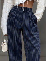 Davina – Women’s Striped Pleated Trousers