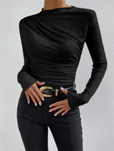 Elowara - Ruched Long Sleeve Top