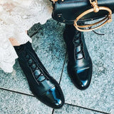 Velynn – Women Lace Up Leather Ankle Boots
