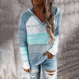 Solenne – Women’s Boho Knit Hoodie with V-Neck