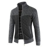 Garrick – Quilted Zip Sweater Jacket with Knit Sleeves for Men
