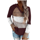 Solenne – Women’s Boho Knit Hoodie with V-Neck