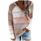 Solenne – Women’s Boho Knit Hoodie with V-Neck