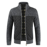 Garrick – Quilted Zip Sweater Jacket with Knit Sleeves for Men