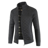 Garrick – Quilted Zip Sweater Jacket with Knit Sleeves for Men