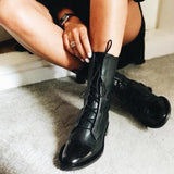 Velynn – Women Lace Up Leather Ankle Boots