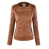 Ardena - Womens Weatherproof Faux Leather Jacket With Hood