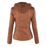 Ardena - Womens Weatherproof Faux Leather Jacket With Hood