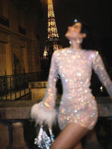 Lunavelle - Metallic Evening Cocktail Dress
