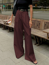 Maren | Women’s Pants | Solid Wide Leg Beltless