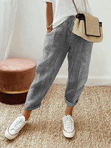 Nina | Women’s Relax Pants | Striped Cotton