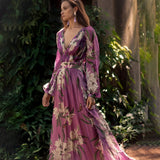 Sancha - Floral Maxi Dress With V Neck