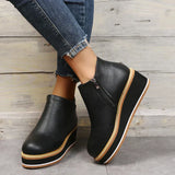 Avrielle – Womens Platform Ankle Boots With Zip