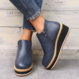 Avrielle – Womens Platform Ankle Boots With Zip
