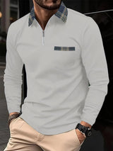 Emeric – Long Sleeve Polo Shirt with Zip Collar