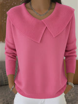 Claire – Womens V Neck Oversized Collar Sweater