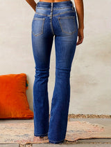 Solene - Womens High Waist Flared Jeans