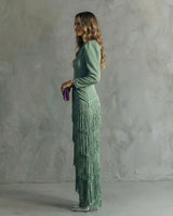 Levandra – Elegant Fringe Midi Dress
