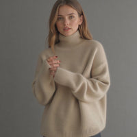 Celviera - Womens Oversized Cashmere Turtleneck Sweater