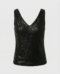Aurienne - Sequin V Neck Top