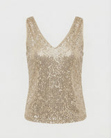 Aurienne - Sequin V Neck Top