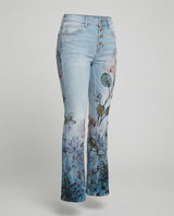 Elmirra - Womens Flared Jeans With Four Button Detail
