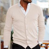 Men’s Knit Vest - Button-Front Long Sleeve Cardigan